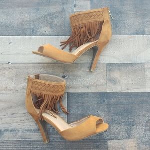 NWT Lane Bryant Fringe Vegan leather heels sz 8